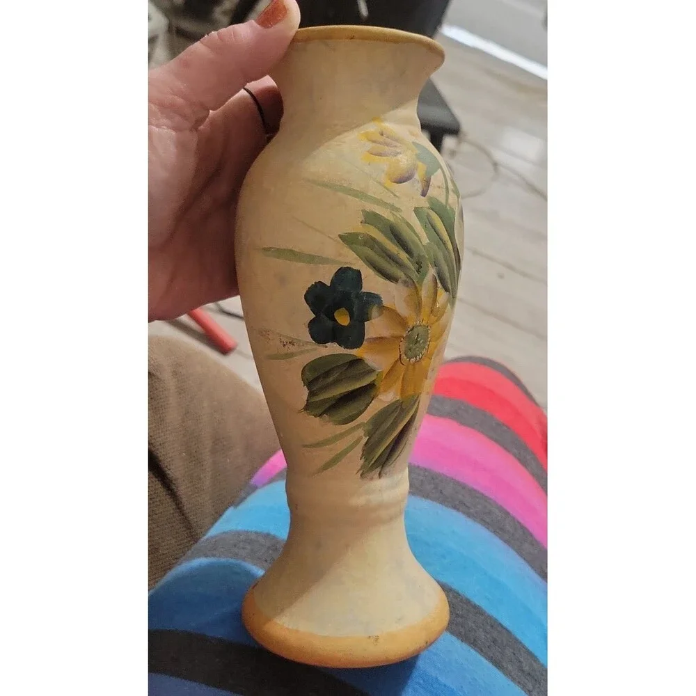 Vintage Floral Painted Vase